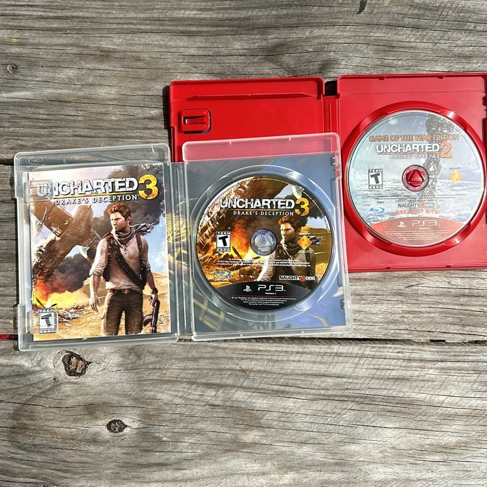 Sony PlayStation 3 Game Bundle Lot Uncharted 2 3 LittleBigPlanet PS3